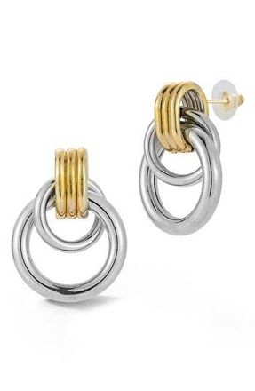 Sphera Milano Two-Tone Doorknocker Drop Earrings in Gold at Nordstrom Rack