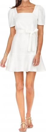 Jade Yoga Flounced Hem Dress In White