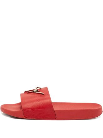Giuseppe Zanotti logo-detail sandals - men - Calf Leather/Calf Leather/Rubber - 43 - Red