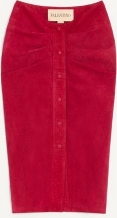 Valentino Suede Skirt Woman CHERRY RED 36