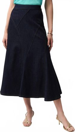 Joseph Ribkoff Midi Flared Jean Skirt In Dark Blue Denim