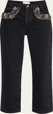 Frame Denim The Beaded Straight Jeans