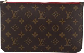 Louis Vuitton Neverfull Pochette Monogram Canvas Brown Canvas Bag (Pre-Owned)