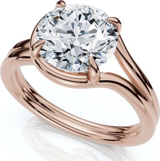 Pompeii3 Certified 2Ct Blaire Diamond Knot Solitaire Engagement RIng 14k Gold Lab Grown