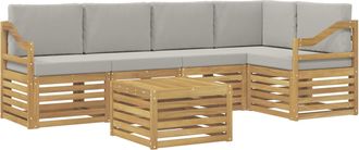 vidaXL Conjunto De Sof&aacute;s De Exterior 6 Uds. Blanco Y Gris Claro Vidaxl