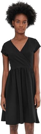 Pact Fit-and-Flare Crossover Dress Womens Dress Black : 2XL, Cotton/Elastane
