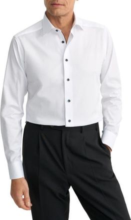 Eton Slim Fit White Cotton Twill Dress Shirt at Nordstrom, Size 16.5