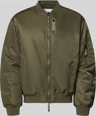 Wood Wood Bomberjacke mit Zweiwege-Rei&szlig;verschluss Modell Poul in Khaki, Gr&ouml;&szlig;e XXL