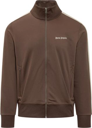 Palm Angels Hoodies & sweatvesten, Heren, Bruin, XL, Classic Logo Track Jacket