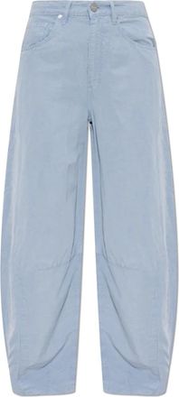 AllSaints Jett Broeken - Dames - Wijde Broeken - Blauw - M - Linnen - Broeken