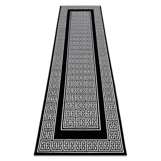 RugsX Rugsx - Alfombra, Alfombra De Pasillo Gloss Moderno 6776 85 Elegante, Marco, Griego Negro / Marfil Black 70x250 Cm