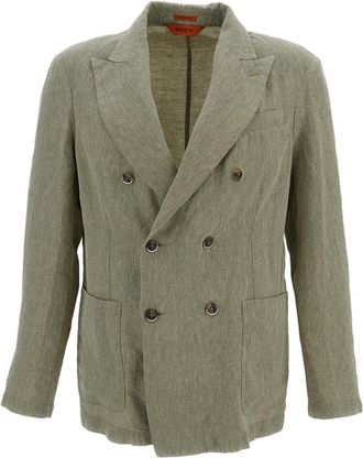 Barena Double-Breasted Linen SIROCO Jacket with Notch Lapels