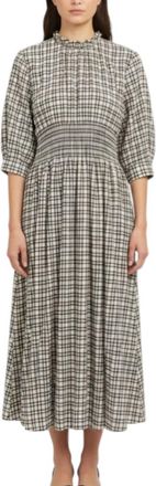 AVN Accordion Midi Dress In Black Multi