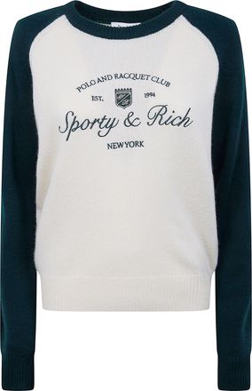 Sporty & Rich Syracuse Cashmere Baseball Sweater