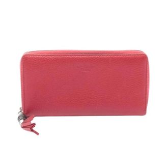 Gucci Pre-owned Wallets, female, Red, Size: ONE SIZE Pre-owned Bamboo Leather Long Zip Wallet