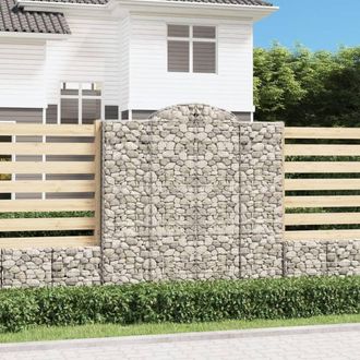 Berkfield Home Arched Gabion Basket 200x30x200/220 cm Galvanised Iron in Silver