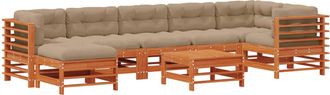 vidaXL Conjunto De Sof&aacute;s De Jard&iacute;n 8 Uds. Marr&oacute;n Cera Vidaxl
