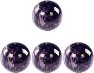 OEM Un Juego De 4 Bolas De Cristal De Amatista Para La Decoraci&oacute;n Del Hogar Y La Oficina En Color P&uacute;rpura