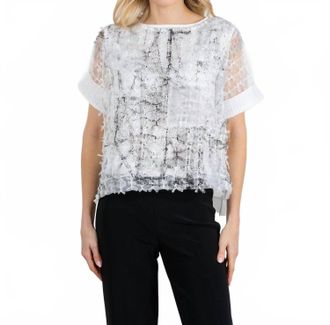 Terre Alte Abstract Paint Top In White/black