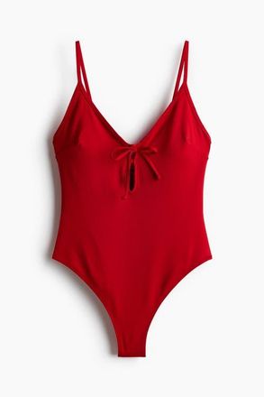 H&M Padded-cup High Leg Swimsuit in Red at Nordstrom, Size X-Large