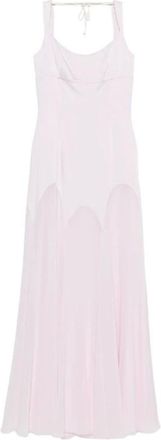 Alexander McQueen Kleedjes, Dames, Roze, S, Satijn, Satijnen Avondjurk