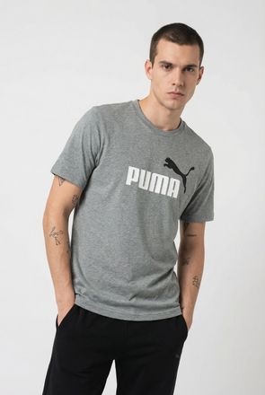 Puma T-Shirt PUMA GRAPHICS 2 COLOR NO. 1 LOGO TEE, Herren, Gr. XXL, grau (medium gray heather), Jersey, Obermaterial: 100% Baumwolle, unifarben, regular fi