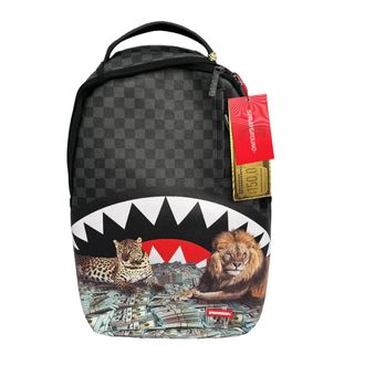 Sprayground Backpack Unisex Black Checkerboard Graphic Shoulder Strap Bag SPR271