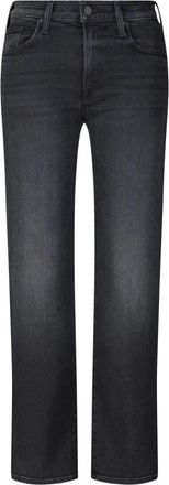 Mother High-Waisted Straight Leg Jeans - Dames - Slim Fit Jeans - Zwart - W31 - Denim - Jeans