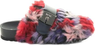 Scholl Alaska buckle-fastening mules - women - Artificial Fur/Artificial Fur/Polyethylene vinyl acetate (PEVA) - 38 - Red