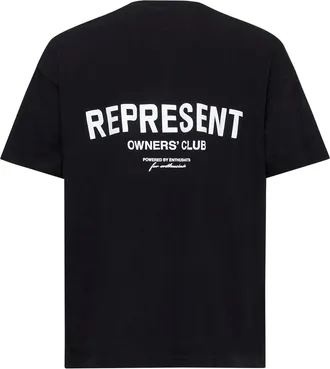 Represent Mens T-Shirt Owners Club Black Cotton T-Shirts And Polos