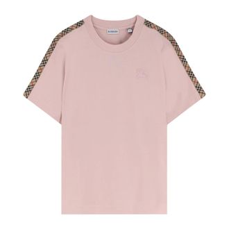 Burberry EKD Check Cotton T-shirt - Tops - Mujer - Rosa - L