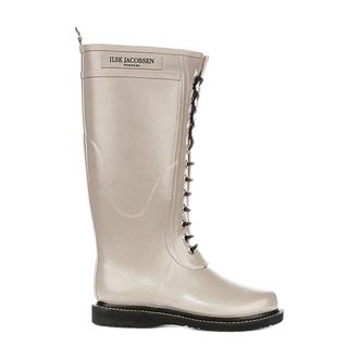 Ilse Jacobsen Rub1 Laced Rubber Boot - female - Ilse Jacobsen Hornb&aelig;k - Lace-up Boots - Gray - 9 UK - Shoes