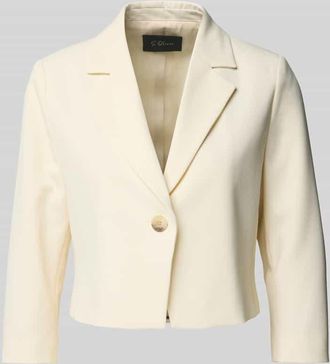 s.Oliver Black Label Shaped Fit Kurzblazer mit 3/4-&Auml;rmeln in Offwhite, Gr&ouml;&szlig;e 48