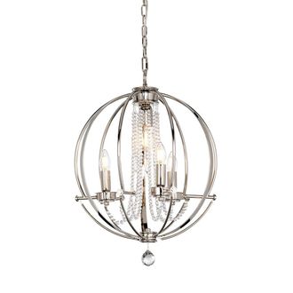 Loops 3 Bulb Chandelier LIght Highly Polished Nickel Finish Plated LED E14 60W in Metallics