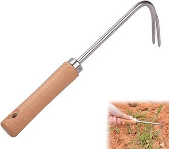 No Brand Azada De Jard&iacute;n Robusta De Acero Inoxidable Con Mango De Madera Para Desherbar