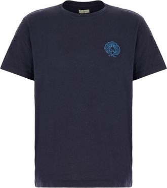 Etro Katoenen T-shirt met logoprint - Blauw
