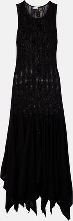 Loewe Paulas Ibiza - Abito lungo in jersey di cotone pointelle
