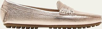 La Canadienne Pilar Metallic Penny Driver Loafers