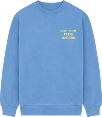 Dr&ocirc;le de Monsieur Le Slogan Sweatshirt - Heren - Sweatshirts - Blauw - M - Katoen - Hoodies & sweatvesten
