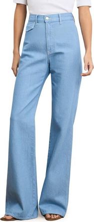 Veronica Beard Crosbie High Waist Wide Leg Trouser Jeans in Bayside at Nordstrom, Size 27