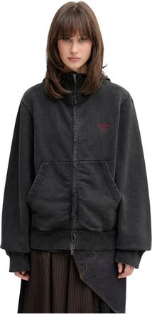 Martine Rose Hoodies & sweatvesten, Dames, Zwart, M, Katoen, Hooded Zip Crew