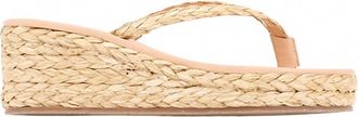 Ancient Greek Sandals Womens Etheria Low Wedge Sandals In Natural