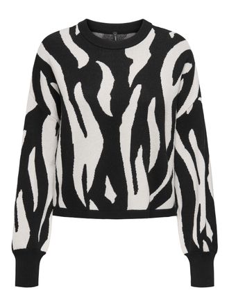 Only ONLMONTANA LS JQ O-NECK CC KNT mit Rippb&uuml;ndchen