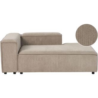 Beliani Chaise Longue Moderna Patas Negras Tapizado Pana Poli&eacute;ster Gris Pardo Izquierdo Ardal