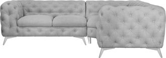 HOME AFFAIRE Chesterfield-Sofa »Ecksofa GLYNIS L-Form mit Wellenunterfederung, Masse B/T/H 264/204/75cm« aufwändige Knopfheftung, moderne Chesterfield Optik, Fussf