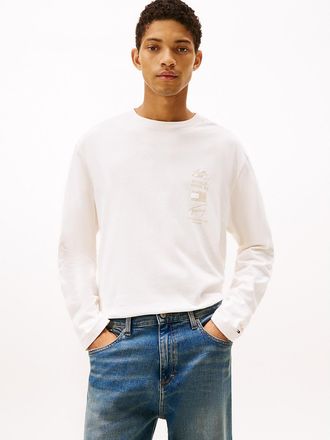 Tommy Hilfiger Mens Tommy Jeans Outdoor Logo T-Shirt - White - XL
