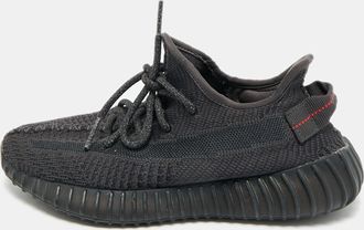 adidas Black Knit Fabric Boost 350 V2 Cinder Low Top Sneakers Size 38 2/3