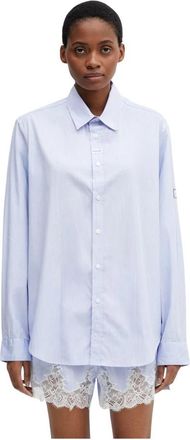 Martine Rose Klassiek Shirt - Dames - Overhemden - Blauw - XS - Katoen - Overhemden