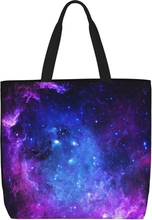 Generic Women Handbag Purple Galaxy Daily Bag Reusable Fashion Crossbody Bags, For School, Swim, Holiday, Daily, Christmas