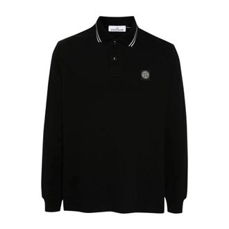 Stone Island Polo Shirt M/Lunga Slim Fit - Heren - Polos - Zwart - S - Tops